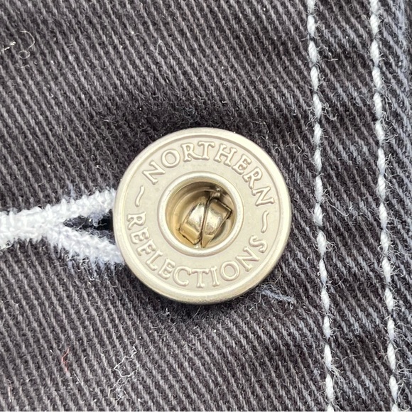 Northern Reflections Black Jean Jacket With White Stitching - Picture 6 of 10